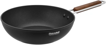 Сковорода ВОК (WOK) Rondell Fjord RDA-1800 круглая 28см покрытие: Xylan Plus ручка несъемная (с крышкой) черный - купить недорого с доставкой в интернет-магазине