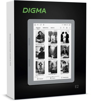 Электронная книга Digma E2 5.83" E-ink HD Carta 680x920 Touch Screen 1.2Ghz 1Gb/8Gb/SD/microSDHC/подсветка дисплея светло-серый - купить недорого с доставкой в интернет-магазине