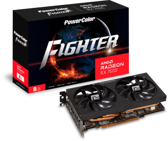 Видеокарта PowerColor PCI-E 4.0 RX 7600 8G-F AMD Radeon RX 7600 8Gb 128bit GDDR6 2250/18000 HDMIx1 DPx3 HDCP Ret - купить недорого с доставкой в интернет-магазине