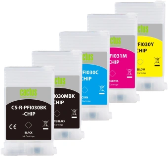 Картридж перезаправляемый струйный Cactus CS-R-PFI031SET-CHIP черный/черный матовый/голубой/желтый/пурпурный 5шт.упак. для Canon imagePrograf TM-240/340 - купить недорого с доставкой в интернет-магазине