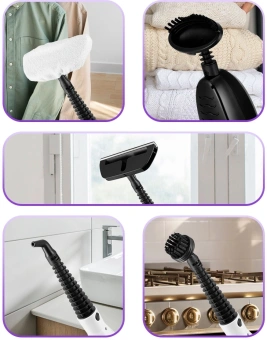 Швабра паровая Kitfort КТ-1096 1300Вт белый/малиновый - купить недорого с доставкой в интернет-магазине