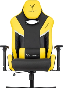 Кресло игровое Knight Thunder 5X черный/желтый экокожа крестов. металл - купить недорого с доставкой в интернет-магазине