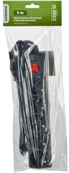 Сетевой удлинитель IEK У05В 5м (5 розеток) черный (пакет ПЭ) - купить недорого с доставкой в интернет-магазине