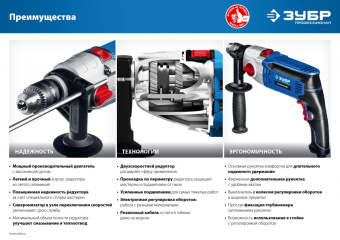 Дрель ударная Зубр ДУ-П850-2 ЭРМ 850Вт ключевой реверс - купить недорого с доставкой в интернет-магазине