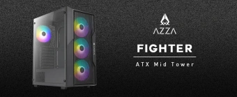 Корпус Azza Fighter черный без БП ATX 4x120mm 2x140mm 2xUSB2.0 1xUSB3.0 audio bott PSU - купить недорого с доставкой в интернет-магазине