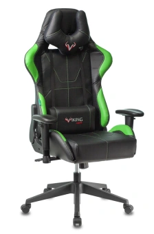 Кресло игровое Zombie VIKING 5 AERO черный/салатовый эко.кожа с подголов. крестов. пластик - купить недорого с доставкой в интернет-магазине