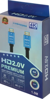 Кабель аудио-видео Premier 11236 HDMI (m)/HDMI (m) 1.5м. позолоч.конт. черный - купить недорого с доставкой в интернет-магазине