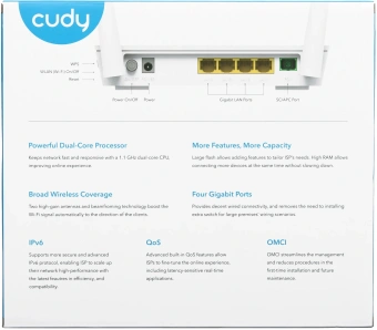 Роутер беспроводной Cudy GP1200 AC1200 100/1000/10000BASE-T/xPON белый - купить недорого с доставкой в интернет-магазине