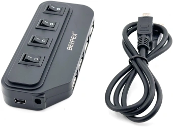 Разветвитель USB 2.0 BPH-1907 4порт. черный - купить недорого с доставкой в интернет-магазине