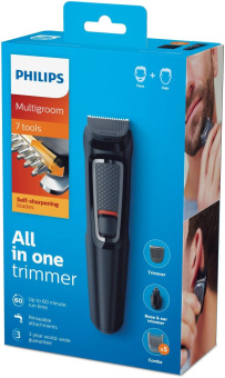 Триммер Philips MG3720/15 черный (насадок в компл:7шт) - купить недорого с доставкой в интернет-магазине