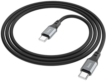 Кабель Hoco Spear X86 TYPE-C TO TYPE-C USB Type-C (m)-USB Type-C (m) 1м черный коробка - купить недорого с доставкой в интернет-магазине