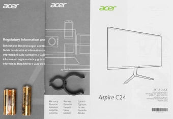 Моноблок Acer Aspire C24-1300 23.8" Full HD Ryzen 5 7520U (2.8) 16Gb SSD512Gb RGr CR Eshell GbitEth WiFi BT 65W клавиатура мышь Cam черный 1920x1080 - купить недорого с доставкой в интернет-магазине