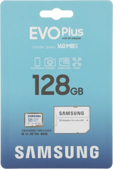 Флеш карта microSDXC 128GB Samsung MB-MC128SA EVO Plus + adapter - купить недорого с доставкой в интернет-магазине