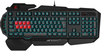 Клавиатура A4Tech B318 черный USB Multimedia for gamer LED (подставка для запястий) кабель 1.8м - купить недорого с доставкой в интернет-магазине