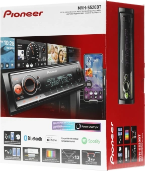 Автомагнитола Pioneer MVH-S520BT 1DIN 4x50Вт AUX DSP 3 RDS - купить недорого с доставкой в интернет-магазине