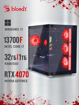ПК Bloody BD-PC CZ79C3 MT i7 13700F (2.1) 32Gb SSD1Tb RTX4070Ti Super 16Gb Windows 11 Home 64 GbitEth 850W черный (RUS) (2086015) - купить недорого с доставкой в интернет-магазине