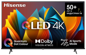 Телевизор QLED Hisense 75" 75E7Q PRO темно-серый 4K Ultra HD 120Hz DVB-T DVB-T2 DVB-C DVB-S DVB-S2 USB WiFi Smart TV - купить недорого с доставкой в интернет-магазине