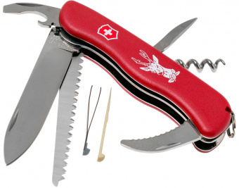 Нож перочинный Victorinox Hunter (0.8573) 111мм 12функц. красный карт.коробка - купить недорого с доставкой в интернет-магазине
