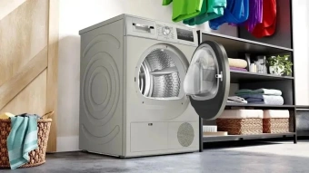 Сушильная машина Bosch WTN86212ME пан.англ. кл.энер.:A+++ макс.загр.:8кг серый - купить недорого с доставкой в интернет-магазине