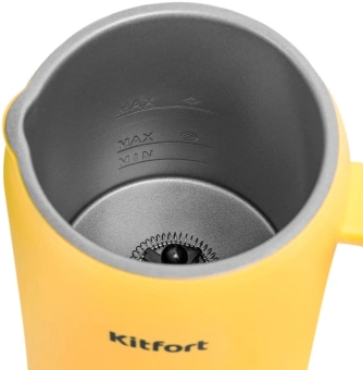 Капучинатор Kitfort КТ-7504 стационар. 620мл желтый/черный - купить недорого с доставкой в интернет-магазине