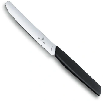 Нож кухонный Victorinox Swiss Modern (6.9003.11) стальной столовый лезв.110мм прямая заточка черный - купить недорого с доставкой в интернет-магазине