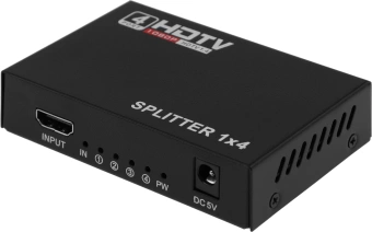 Сплиттер аудио-видео Premier 5-872-4 HDMI (f)/4xHDMI (f) черный - купить недорого с доставкой в интернет-магазине