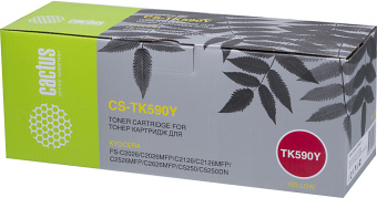 Картридж лазерный Cactus CS-TK590Y TK-590Y желтый (5000стр.) для Kyocera FS-C2026MFP/C2126MFP/C2526MFP/C2626MFP/C5250DN - купить недорого с доставкой в интернет-магазине
