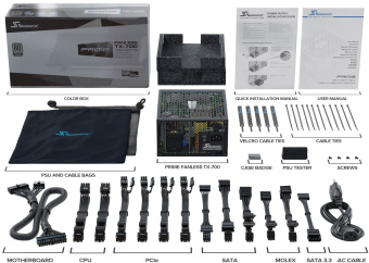 Блок питания Seasonic ATX 700W Prime Fanless TX-700 80+ titanium (20+4pin) APFC 10xSATA Cab Manag RTL - купить недорого с доставкой в интернет-магазине