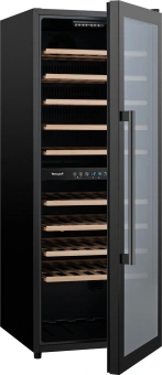 Винный шкаф Weissgauff WWC-77 DB DualZone 1-нокамерн. черный - купить недорого с доставкой в интернет-магазине