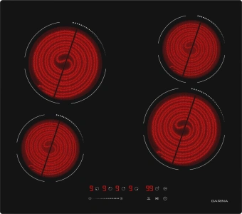 Варочная поверхность Darina 6P E 323 B черный - цена, купить или заказать с доставкой в интернет-магазине Варочная поверхность Darina 6P E 323 B черный - купить недорого с доставкой в интернет-магазине