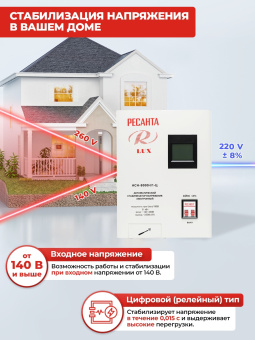 Стабилизатор напряжения Ресанта АСН-8000Н/1-Ц 8кВА однофазный белый (63/6/17) - купить недорого с доставкой в интернет-магазине