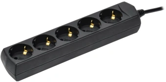 Сетевой удлинитель IEK У05 5м (5 розеток) черный (пакет ПЭ) - купить недорого с доставкой в интернет-магазине