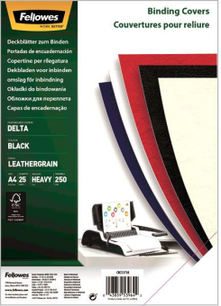 Обложки для переплёта Fellowes A4 250г/м2 черный (25шт) CRC-53738 (FS-53738) - купить недорого с доставкой в интернет-магазине