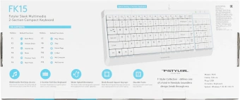 Клавиатура A4Tech FK15 белый USB (FK15 WHITE) кабель 1.5м - купить недорого с доставкой в интернет-магазине