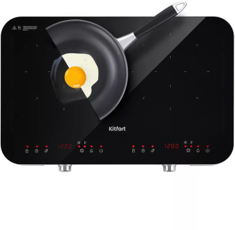 Плита Индукционная Kitfort КТ-149 черный/серебристый стеклокерамика (настольная) - купить недорого с доставкой в интернет-магазине