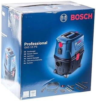 Строительный пылесос Bosch GAS 15 PS 1100Вт (уборка: сухая/влажная) синий - купить недорого с доставкой в интернет-магазине