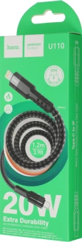Кабель Hoco U110 iP PD USB Type-C (m)-Lightning (m) 1.2м черный коробка - купить недорого с доставкой в интернет-магазине