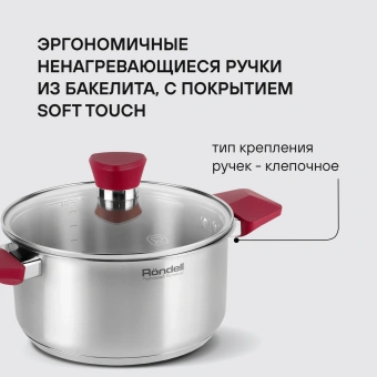Кастрюля Rondell Strike RDS-814 2.8л. d=20см (с крышкой) стальной - купить недорого с доставкой в интернет-магазине