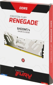 Память DDR5 2x32GB 6400MHz Kingston KF564C32RWK2-64 Fury Renegade XMP RTL Gaming PC5-51200 CL32 DIMM 288-pin 1.4В kit single rank с радиатором Ret - купить недорого с доставкой в интернет-магазине