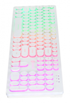 Клавиатура Оклик 420MRL белый USB slim Multimedia LED - купить недорого с доставкой в интернет-магазине