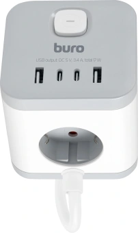 Сетевой удлинитель Buro BU-PC3.1UС-W 1.5м (3 розетки) белый (коробка) - купить недорого с доставкой в интернет-магазине