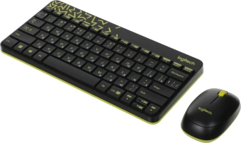 Клавиатура + мышь Logitech MK240 клав:черный/желтый мышь:черный/желтый USB беспроводная slim Multimedia (920-008198) - купить недорого с доставкой в интернет-магазине