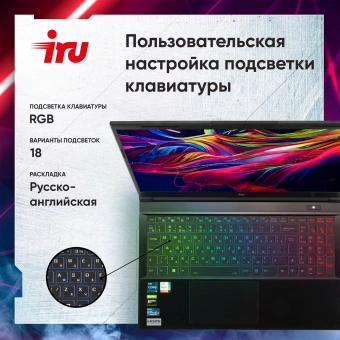 Ноутбук IRU Калибр 15ALC Core i5 12500H 16Gb SSD512Gb NVIDIA GeForce RTX 3060 6Gb 15.6" IPS FHD (1920x1080) noOS black WiFi BT Cam 3465mAh (1930301) - купить недорого с доставкой в интернет-магазине