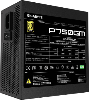 Блок питания Gigabyte ATX 750W GP-P750GM 80+ gold (20+4pin) APFC 120mm fan 8xSATA Cab Manag RTL - купить недорого с доставкой в интернет-магазине