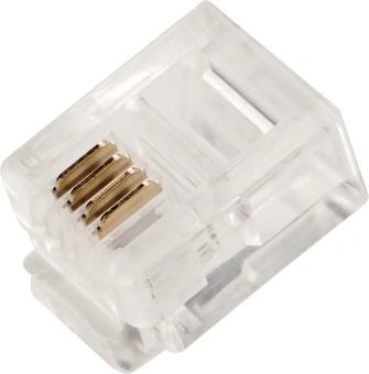 Коннектор Lanmaster (TWT-PL12-6P4C/JR100) UTP кат.3 RJ12 прозрачный (упак.:100шт) - купить недорого с доставкой в интернет-магазине