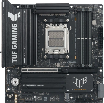 Материнская плата Asus TUF GAMING B850M-PLUS WIFI7 Socket AM5 AMD B850 4xDDR5 mATX AC`97 8ch(7.1) 2.5Gg RAID+HDMI+DP - купить недорого с доставкой в интернет-магазине