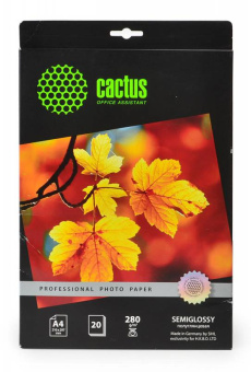 Фотобумага Cactus Prof CS-SGA428020 A4/280г/м2/20л./белый полуглянцевое для струйной печати - купить недорого с доставкой в интернет-магазине