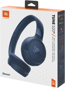 Гарнитура накладные JBL Tune 520BT синий беспроводные bluetooth оголовье (JBLT520BTBLU) - купить недорого с доставкой в интернет-магазине