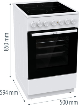 Плита Электрическая Gorenje GEC5B41WG белый стеклокерамика (без крышки) - купить недорого с доставкой в интернет-магазине