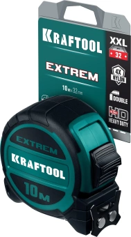Рулетка геодезическая Kraftool 34127-10 дл.полотна 10м изм.шкала в см зацеп двусторонний магнитный зеленый - купить недорого с доставкой в интернет-магазине